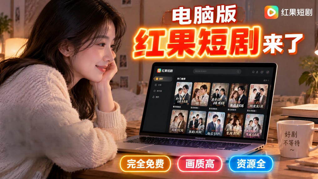 手机看短剧费眼？电脑版红果短剧来了，完全免费、画质高、资源全-优优云网创