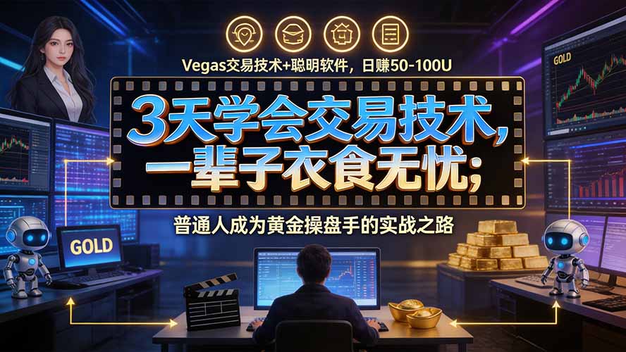 3天学会做交易，普通人快速成为操盘手” Vegas交易系统+聪明软件 ， 日赚50-1000U， 长期稳定，小白轻松上手-优优云网创