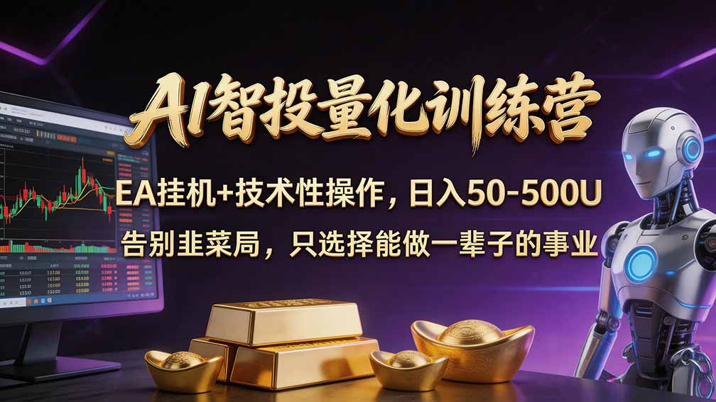 普通人也能玩转 AI 量化：不盯盘、不熬夜，一套智投 EA 让策略自动跑-优优云网创