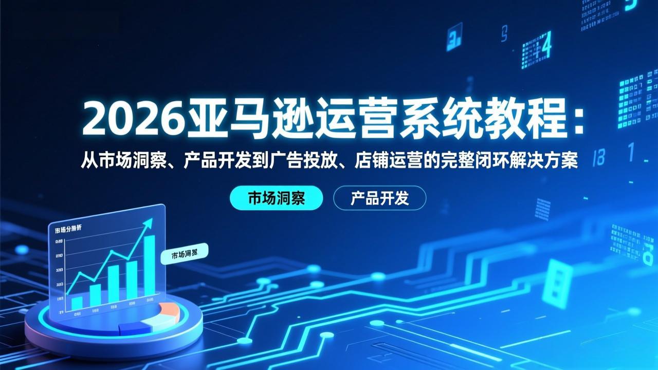 2026亚马逊运营系统教程：从市场洞察、产品开发到广告投放、店铺运营的完整闭环解决方案-优优云网创