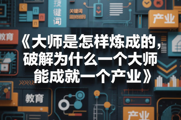 大师是怎样炼成的,破解为什么一个大师,能成就一个产业【电子书】-优优云网创