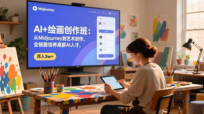 AI+绘画创作班：从Midjourney到艺术创作，全链路培养高薪AI人才，月入3w+-优优云网创