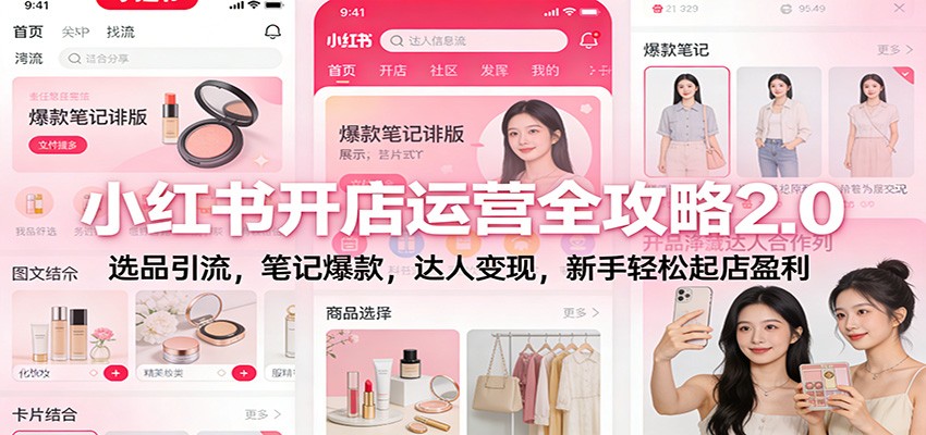 小红书开店运营全攻略2.0：选品引流，笔记爆款，达人变现，新手轻松起店盈利-优优云网创