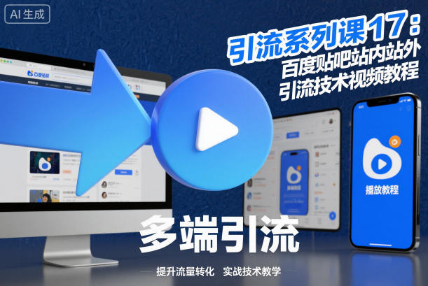 引流系列课17：百度贴吧站内站外引流技术视频教程-优优云网创