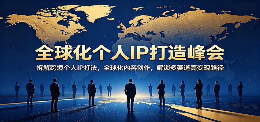 全球化个人IP打造峰会:拆解跨境个人IP打法,全球化内容创作,解锁多赛道高变现路径-优优云网创