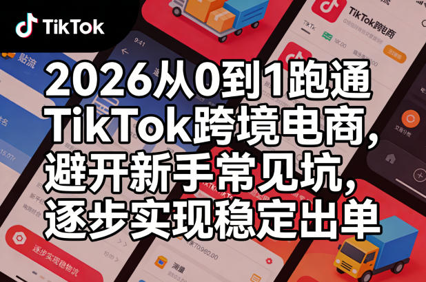 2026从0到1跑通TikTok跨境电商，避开新手常见坑，逐步实现稳定出单(更新0414)-优优云网创