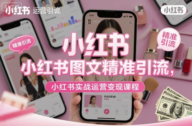 小红书图文精准引流,小红书实战运营变现课程-优优云网创