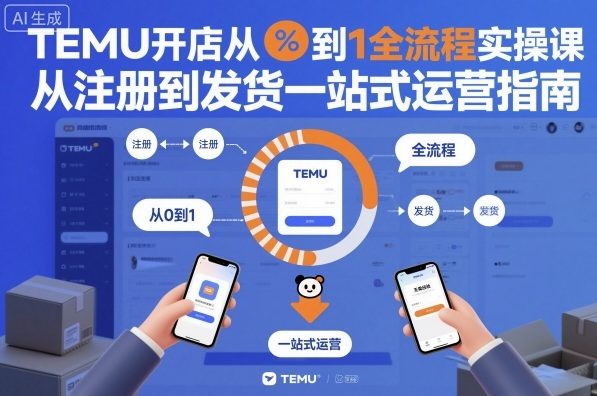 TEMU开店从0到1全流程实操课,从注册到发货一站式运营指南