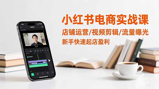 小红书电商实战课：店铺运营/视频剪辑/流量曝光，新手快速起店盈利-优优云网创