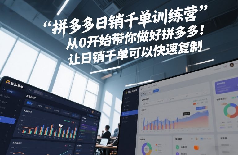 拼多多日销千单训练营，从0开始带你做好拼多多，让日销千单可以快速复制(更新26年3月)-优优云网创