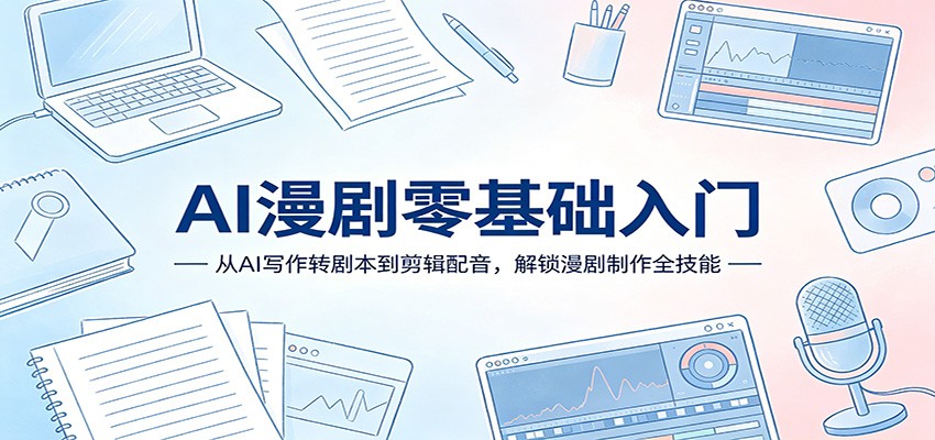 AI漫剧零基础入门：从AI写作转剧本到剪辑配音，解锁漫剧制作全技能-优优云网创