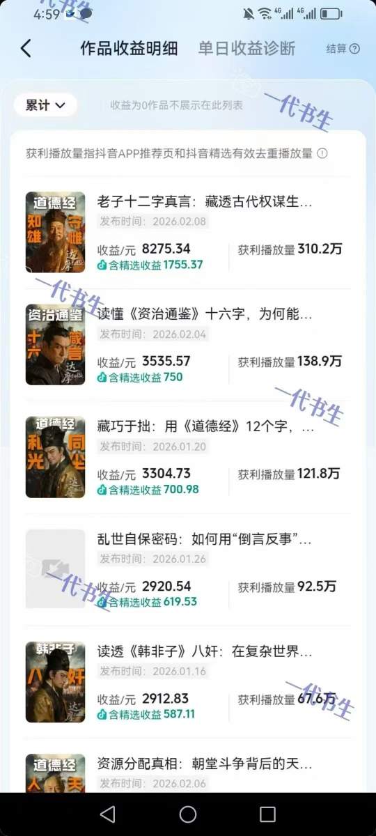 抖音300w粉丝博主的政史类科普视频教学，有大流量扶持，拿伙伴伙伴+精选独家双份收益