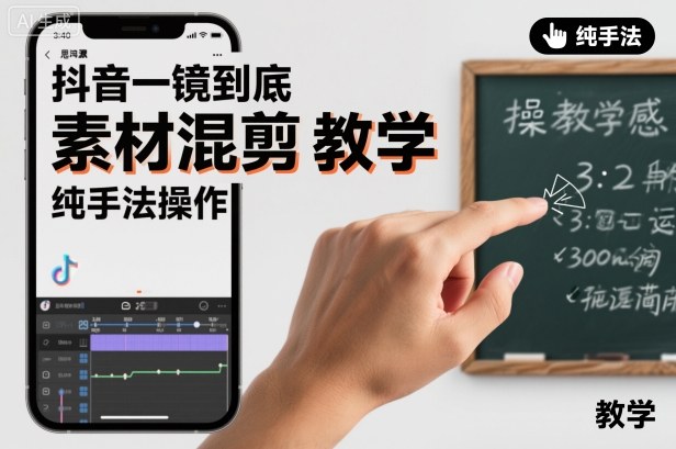 抖音一镜到底素材混剪教学,纯手法操作-优优云网创