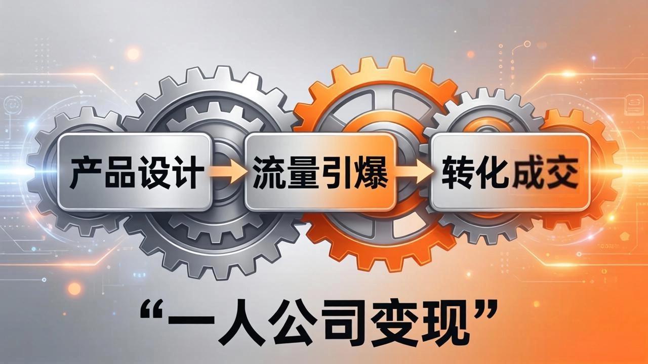 一人公司变现全攻略：产品设计+流量引爆+转化成交，打造不受年龄限制的长期事业-优优云网创