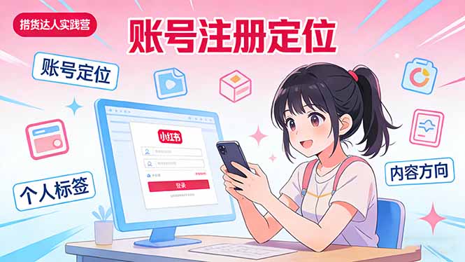 小红书带货达人实战营：账号注册定位、内容创作、选品策略、带货技巧、流量运营等-优优云网创