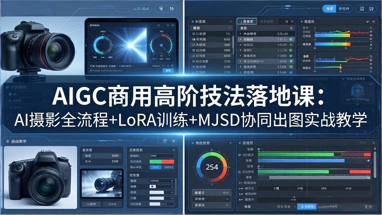 AIGC商用高阶技法落地课：AI摄影全流程+LoRA训练+MJSD协同出图实战教学-优优云网创