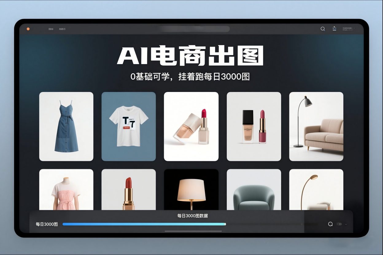 AI电商出图，0基础可学，挂着跑每日3000图-优优云网创