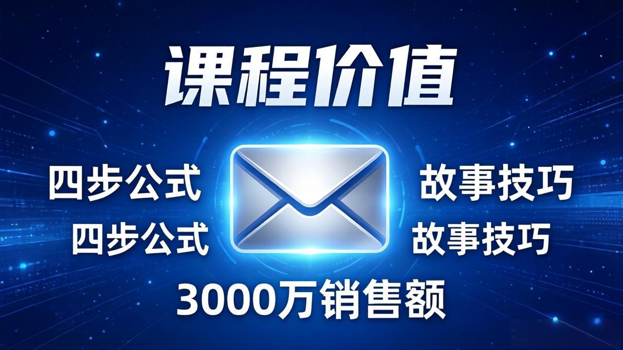 高效邮件销售课：15分钟写出高转化邮件，四步公式+故事技巧，3000万销售额玩法拆解-优优云网创
