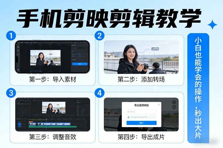 手机剪映剪辑教学，小白也能学会的操作，秒出大片-优优云网创