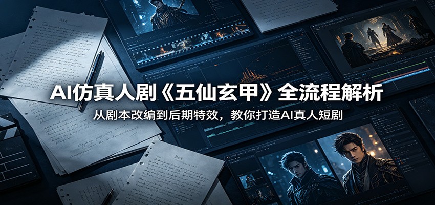 AI仿真人剧《五仙玄甲》全流程解析：从剧本改编到后期特效，教你打造AI真人短剧-优优云网创