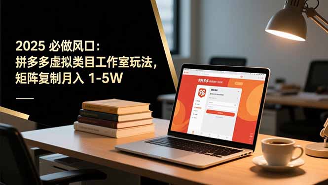 2025 必做风口:拼多多虚拟类目工作室玩法,矩阵复制月入 1-5W-优优云网创