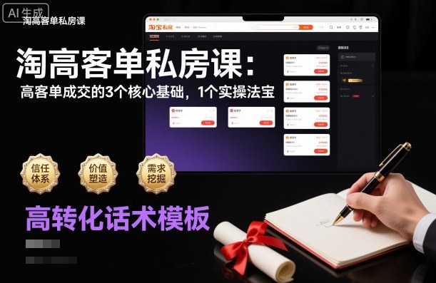 淘高客单私房课：高客单成交的3个核心基础，1个实操法宝-优优云网创