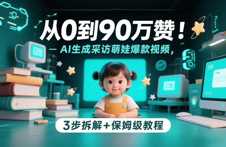 从0到90万赞：AI生成采访萌娃爆款视频，3步拆解+保姆级教程-优优云网创