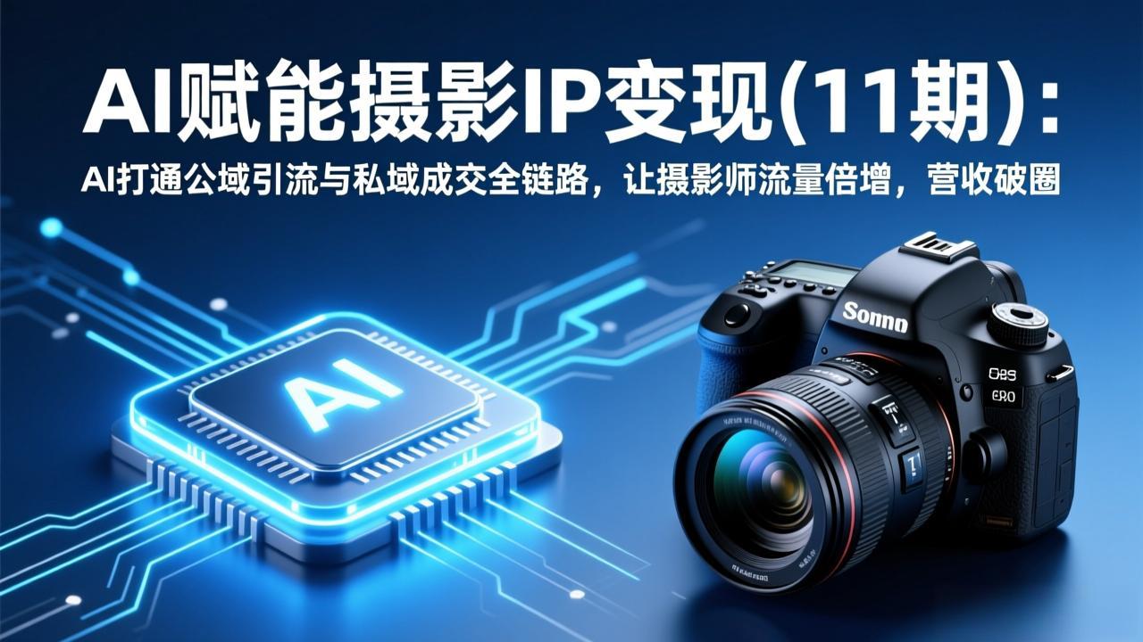 AI赋能摄影IP变现(11期-优优云网创