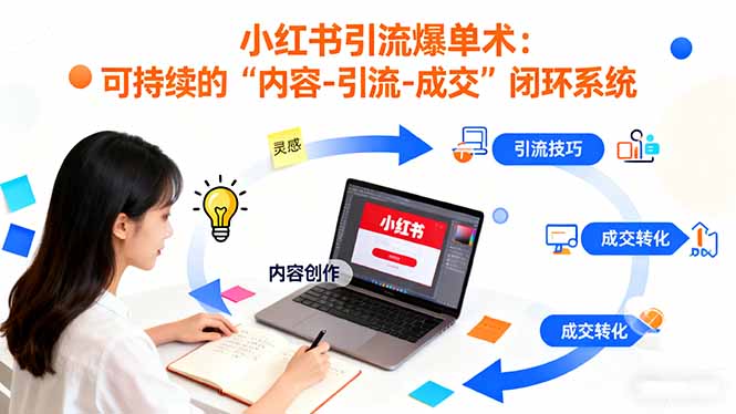 小红书引流爆单术:构建一套低成本 可持续的“内容-引流-成交”闭环系统-优优云网创