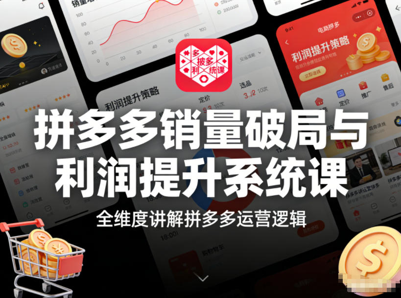 拼多多销量破局与利润提升系统课，全维度讲解拼多多运营逻辑-优优云网创