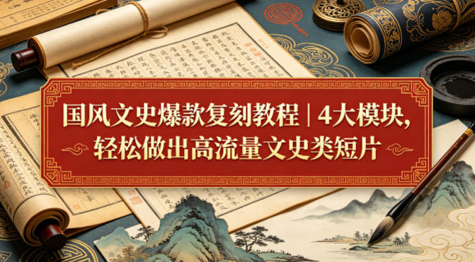 国风文史爆款复刻教程｜4大模块，轻松做出高流量文史类短片-优优云网创