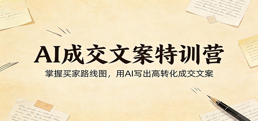 AI成交文案特训营：掌握买家路线图，用AI写出高转化成交文案-优优云网创