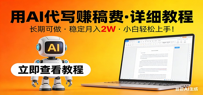 用AI代写赚稿费，详细教程，长期可做，稳定月入2W，小白轻松上手！-优优云网创