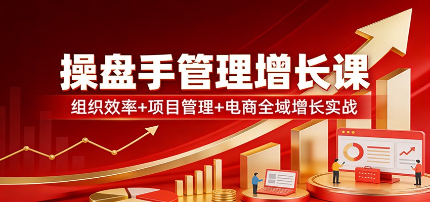 操盘手管理增长课：组织效率+项目管理+电商全域增长实战-优优云网创