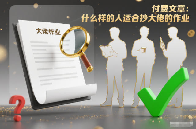 付费文章：什么样的人适合抄大佬的作业？-优优云网创