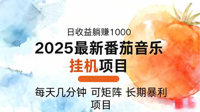 2025年最新番茄音乐人挂机项目，每天几分钟，月入1000＋，可矩阵，一台…-优优云网创