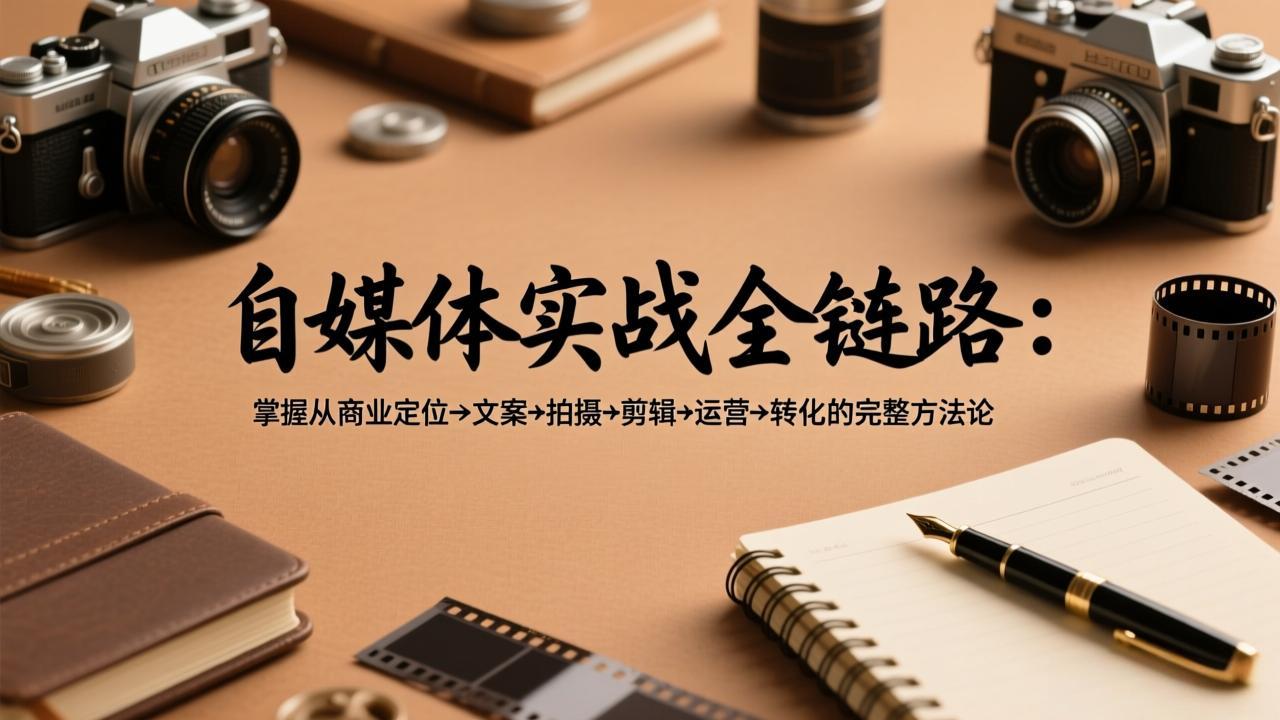 自媒体实战全链路：掌握从商业定位→文案→拍摄→剪辑→运营→转化的完整方法论-优优云网创
