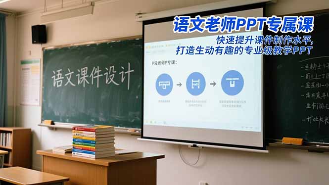 语文老师PPT专属课：快速提升课件制作水平，打造生动有趣的专业级教学PPT-优优云网创