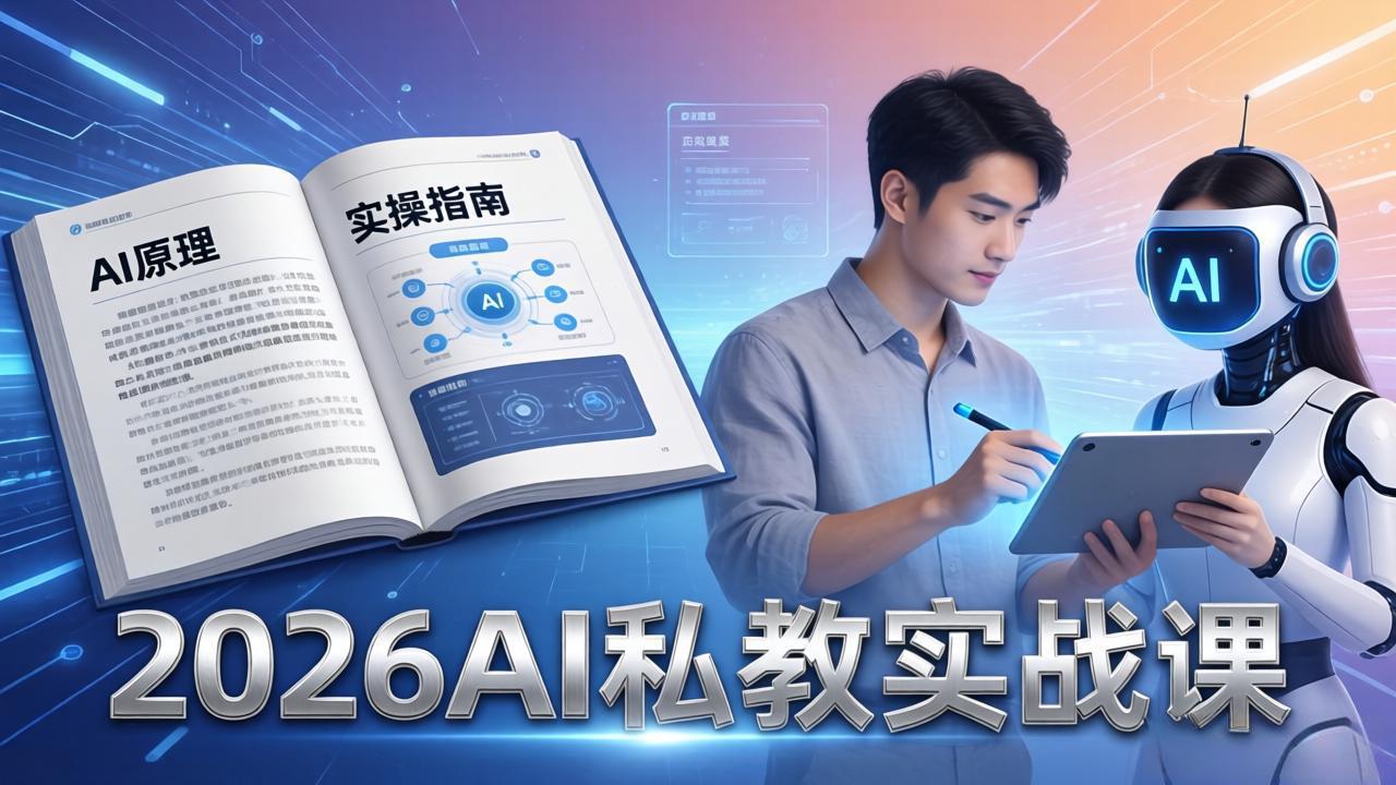 2026AI私教实战课：从AI原理到全场景实操，零基础学会用AI提效+单人单干创业-优优云网创