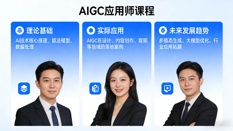 AIGC应用师课程，覆盖了AI技术的理论基础、实际应用、以及未来发展趋势-优优云网创