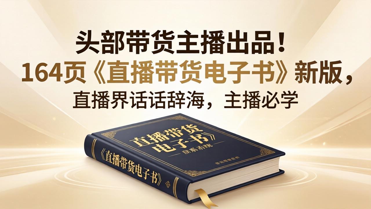头部带货主播出品！164页《直播带货电子书》新版，直播界话术辞海，主播必学-优优云网创