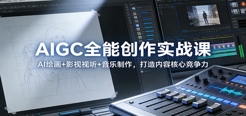 AIGC全能创作实战课：AI绘画+影视视听+音乐制作，打造内容核心竞争力-优优云网创