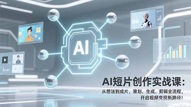 AI短片创作实战课：从想法到成片，策划、生成、剪辑全流程，开启视频变现新路径！-优优云网创