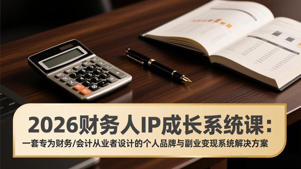2026财务人IP成长系统课：一套专为财务/会计从业者设计的个人品牌与副业变现系统解决方案-优优云网创