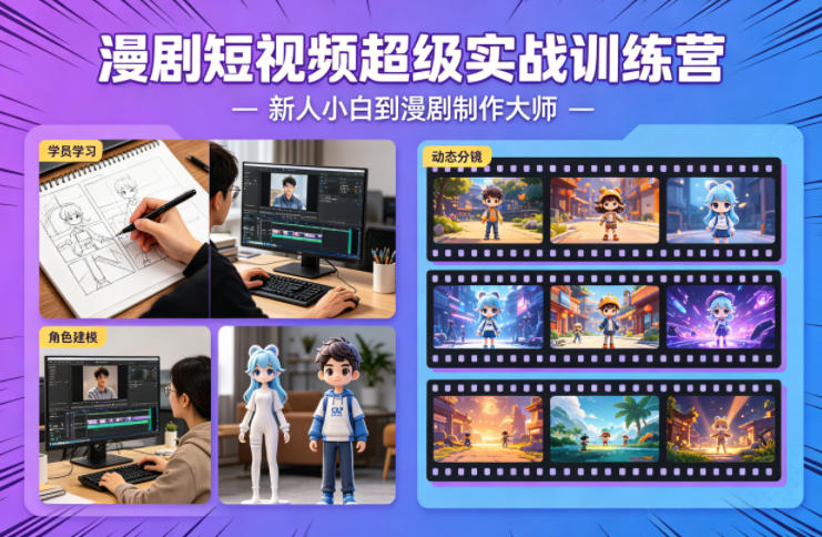 漫剧短视频超级实战训练营，新人小白到漫剧制作大师-优优云网创