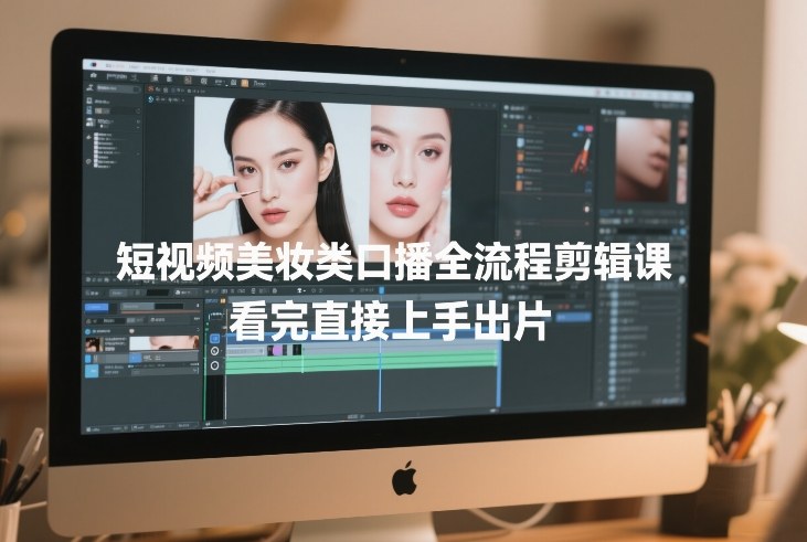 短视频美妆类口播全流程剪辑课,看完直接上手出片-优优云网创