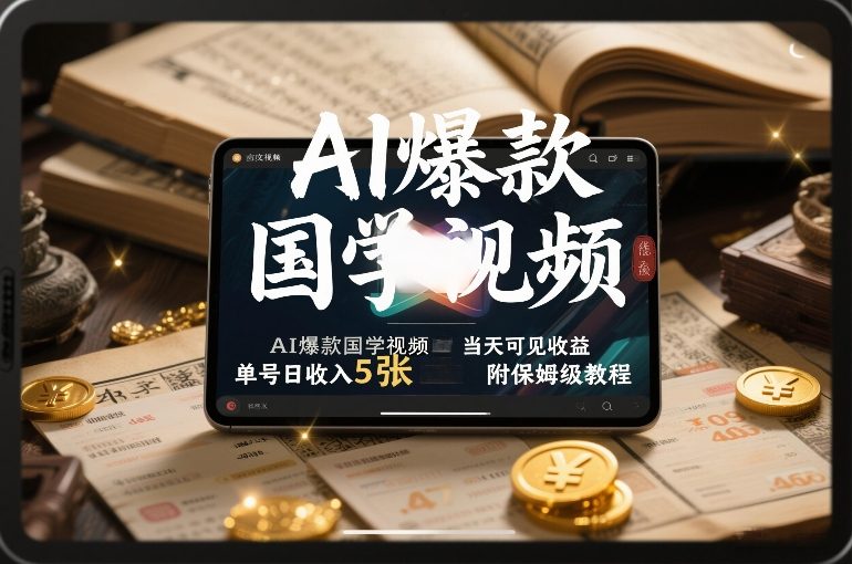 AI爆款国学视频,独家起号方法,小白直接上手,当天可见收益,单号日收入5张+附保姆级教程-优优云网创