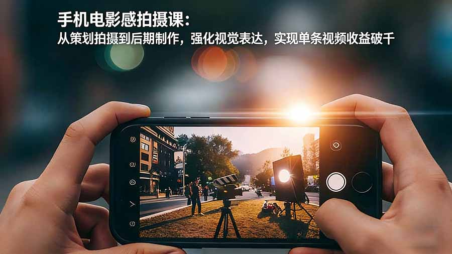 手机电影感拍摄课：从策划拍摄到后期制作，强化视觉表达，实现单条视频收益破千-优优云网创