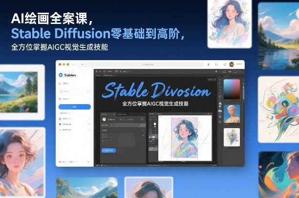 AI绘画全案课，Stable Diffusion零基础到高阶，全方位掌握AIGC视觉生成技能