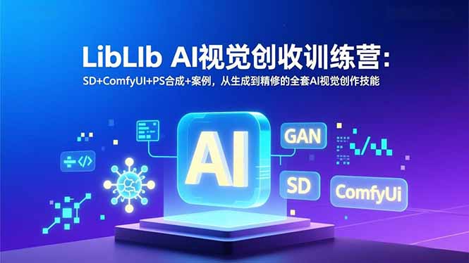 LibLIb AI视觉创收训练营：SD+ComfyUI+PS合成+案例，从生成到精修的全套AI视觉创作技能-优优云网创